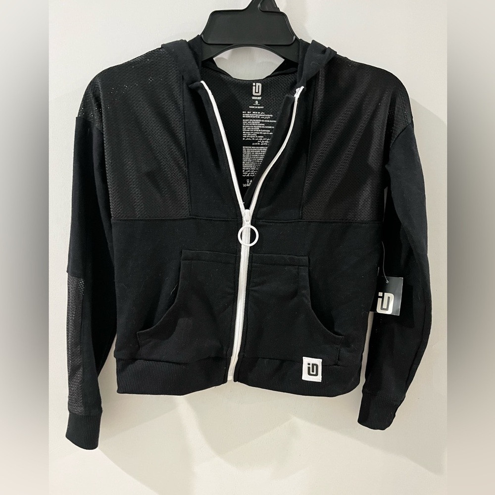 Ideology Black Zip-Up Hoodie, girl’s size small, new!